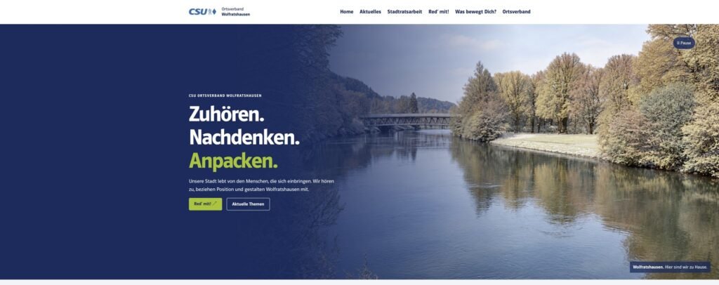 Startseite des CSU-Ortsverbands Wolfratshausen